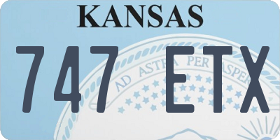 KS license plate 747ETX
