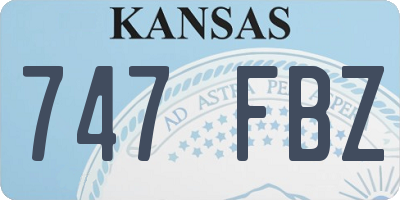 KS license plate 747FBZ