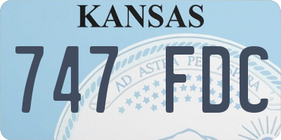 KS license plate 747FDC