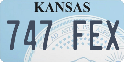 KS license plate 747FEX