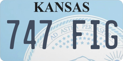 KS license plate 747FIG