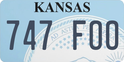 KS license plate 747FOO