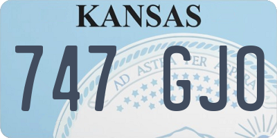 KS license plate 747GJO