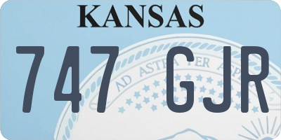 KS license plate 747GJR