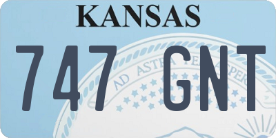 KS license plate 747GNT