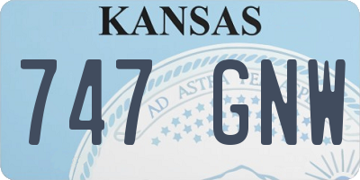 KS license plate 747GNW