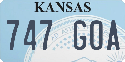KS license plate 747GOA