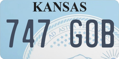 KS license plate 747GOB