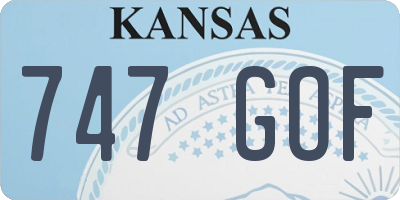 KS license plate 747GOF