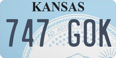 KS license plate 747GOK