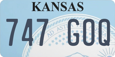 KS license plate 747GOQ