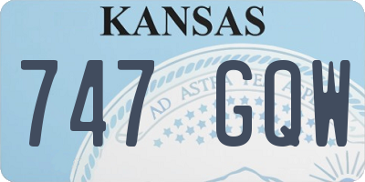 KS license plate 747GQW