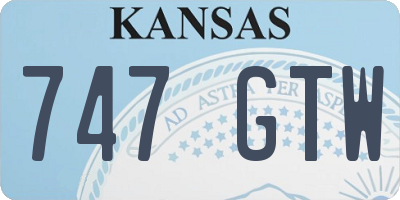 KS license plate 747GTW