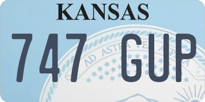 KS license plate 747GUP