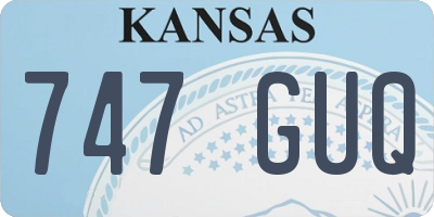 KS license plate 747GUQ