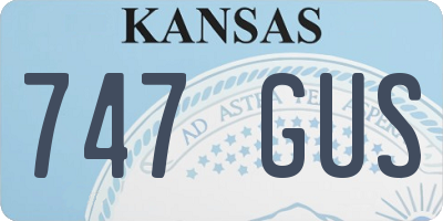 KS license plate 747GUS