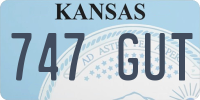 KS license plate 747GUT