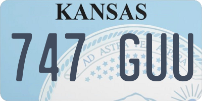 KS license plate 747GUU