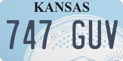 KS license plate 747GUV