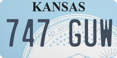 KS license plate 747GUW