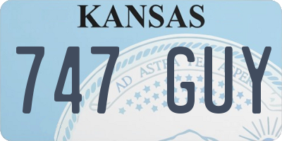 KS license plate 747GUY