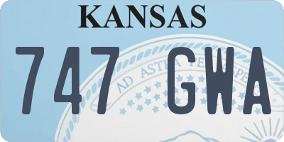 KS license plate 747GWA