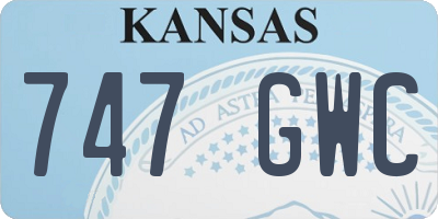 KS license plate 747GWC