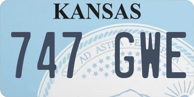 KS license plate 747GWE
