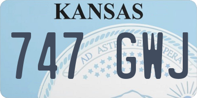 KS license plate 747GWJ
