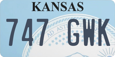 KS license plate 747GWK