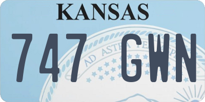 KS license plate 747GWN