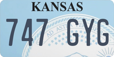 KS license plate 747GYG