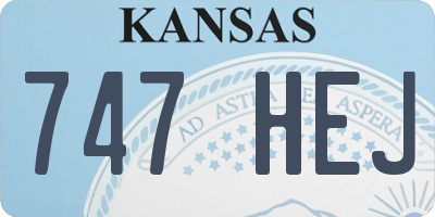 KS license plate 747HEJ