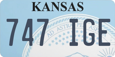 KS license plate 747IGE
