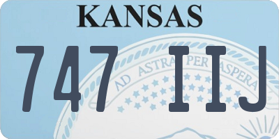 KS license plate 747IIJ