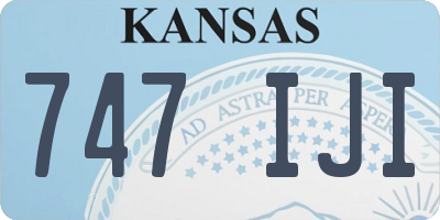 KS license plate 747IJI