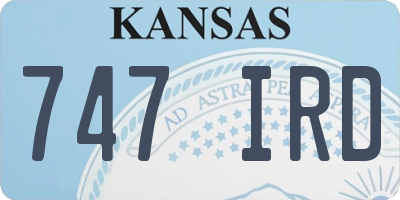 KS license plate 747IRD