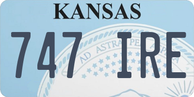 KS license plate 747IRE