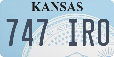 KS license plate 747IRO