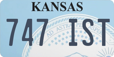 KS license plate 747IST