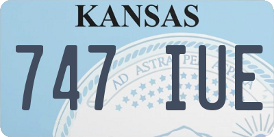 KS license plate 747IUE