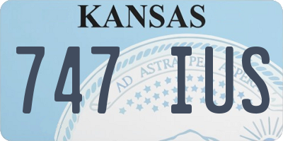 KS license plate 747IUS