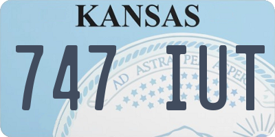 KS license plate 747IUT