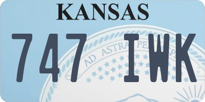 KS license plate 747IWK