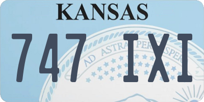 KS license plate 747IXI