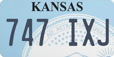 KS license plate 747IXJ