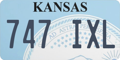 KS license plate 747IXL