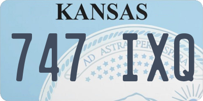 KS license plate 747IXQ