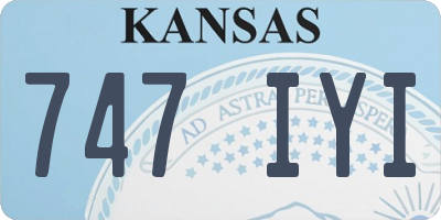 KS license plate 747IYI