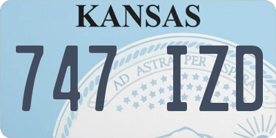 KS license plate 747IZD